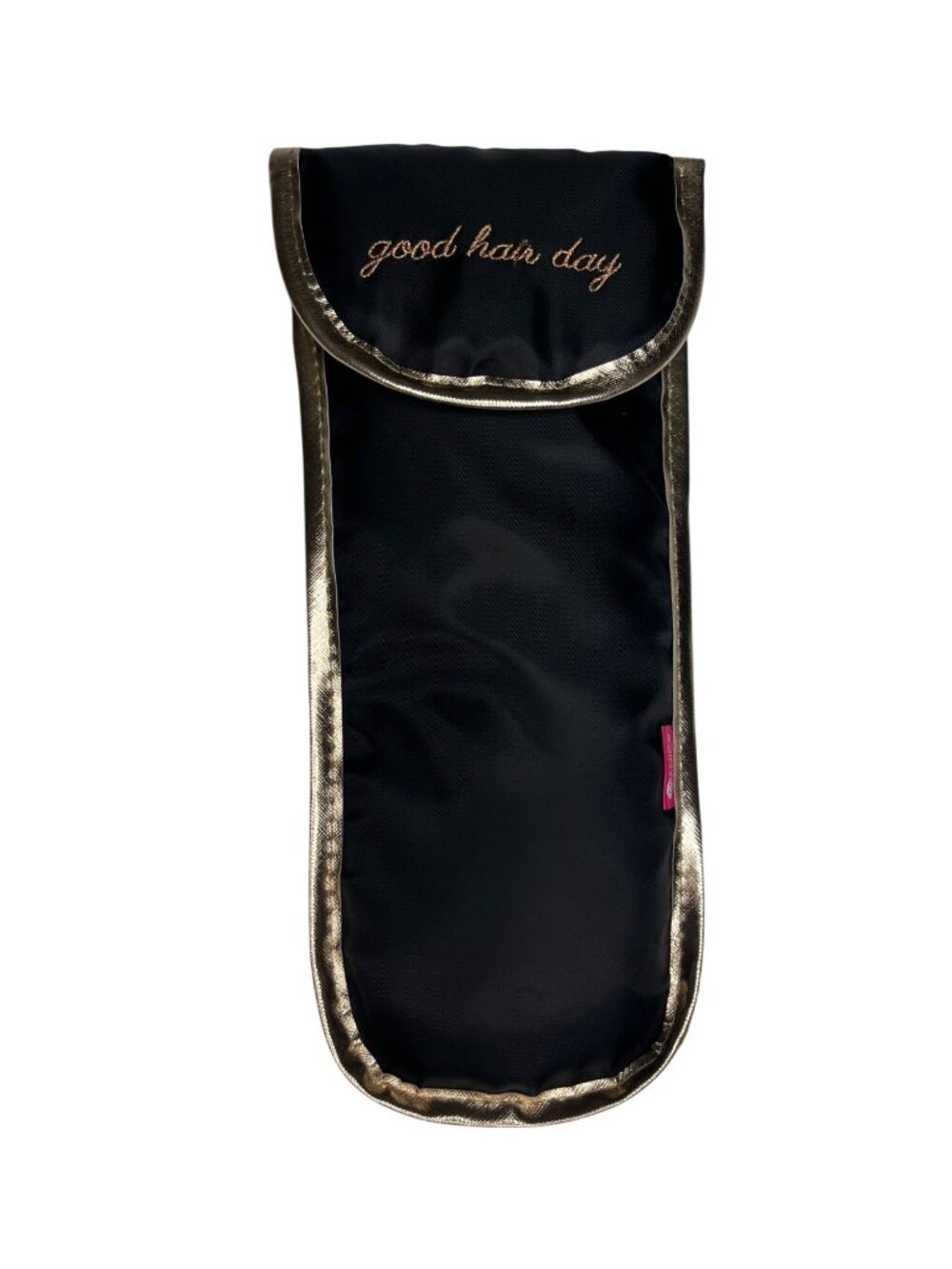 Miamica Good Hair Day Heat Resistant Curling Iron Holder Black Gold Trim